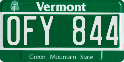 VT license plate OFY844