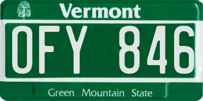 VT license plate OFY846
