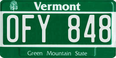 VT license plate OFY848