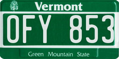 VT license plate OFY853