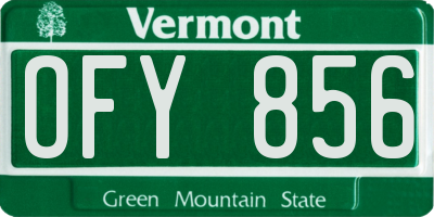 VT license plate OFY856