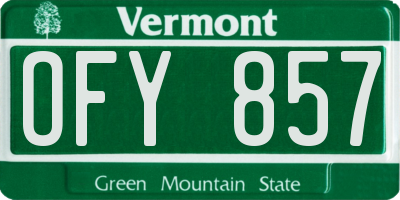 VT license plate OFY857