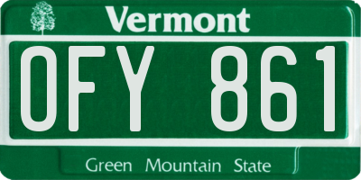 VT license plate OFY861