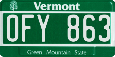 VT license plate OFY863
