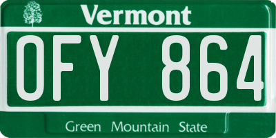 VT license plate OFY864