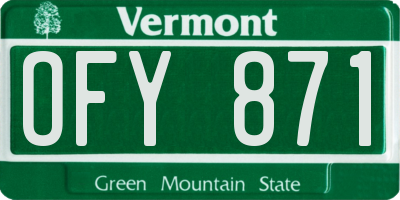 VT license plate OFY871