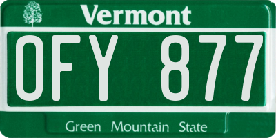 VT license plate OFY877