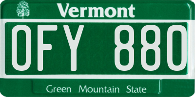 VT license plate OFY880