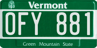 VT license plate OFY881