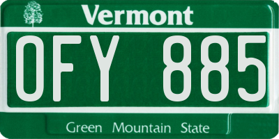 VT license plate OFY885