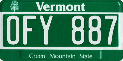 VT license plate OFY887