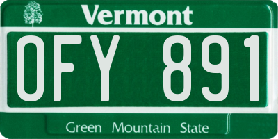 VT license plate OFY891