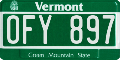 VT license plate OFY897