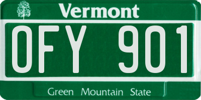 VT license plate OFY901