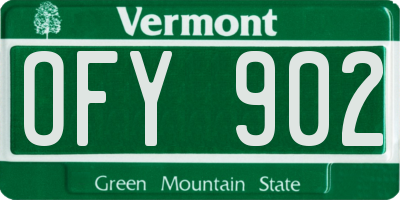 VT license plate OFY902