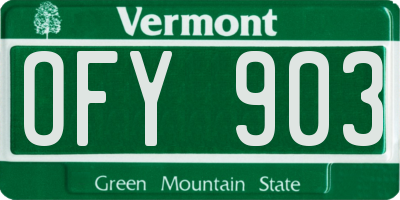 VT license plate OFY903