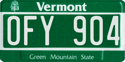 VT license plate OFY904
