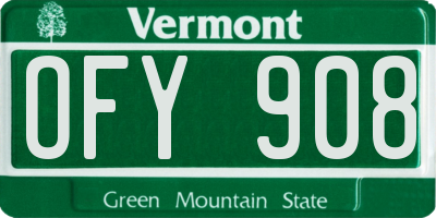 VT license plate OFY908