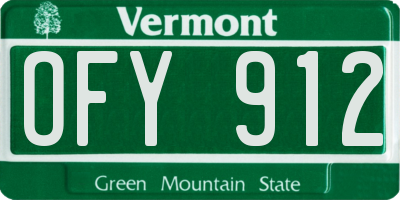 VT license plate OFY912