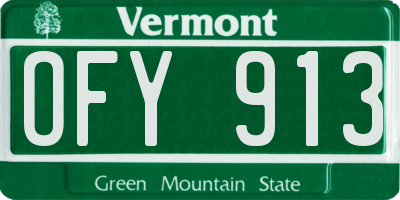 VT license plate OFY913