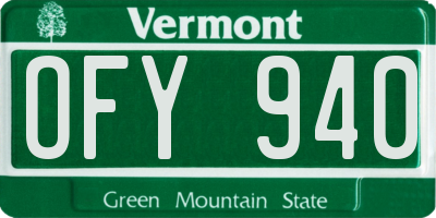VT license plate OFY940