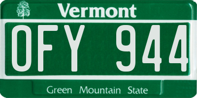 VT license plate OFY944
