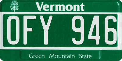 VT license plate OFY946
