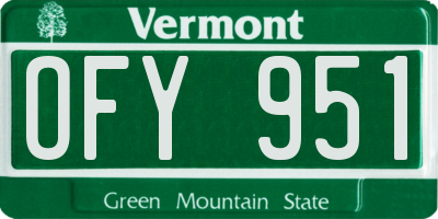VT license plate OFY951