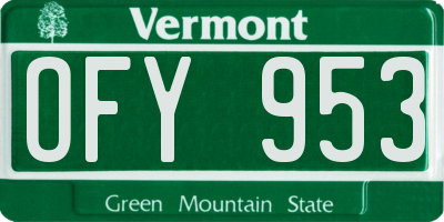 VT license plate OFY953