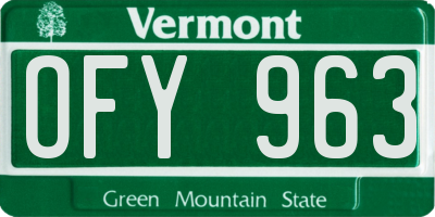 VT license plate OFY963