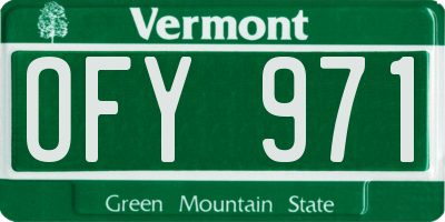 VT license plate OFY971