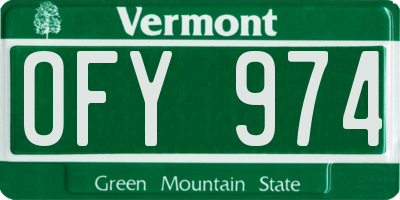 VT license plate OFY974