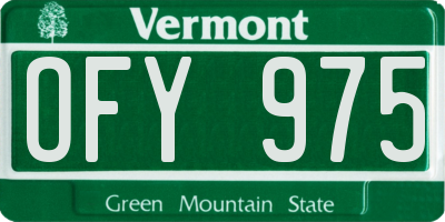 VT license plate OFY975