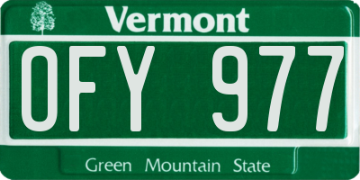 VT license plate OFY977