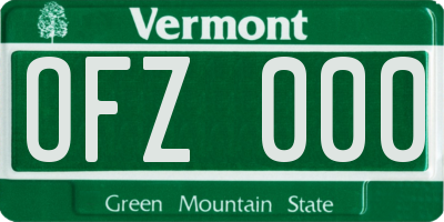 VT license plate OFZ000