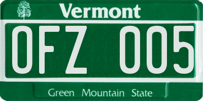 VT license plate OFZ005