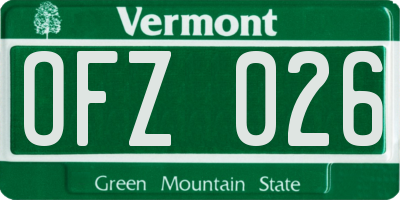 VT license plate OFZ026