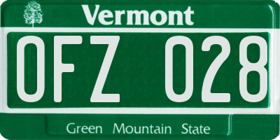 VT license plate OFZ028