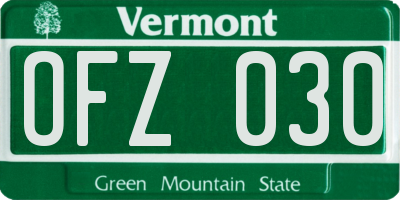 VT license plate OFZ030