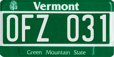 VT license plate OFZ031