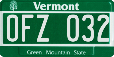 VT license plate OFZ032
