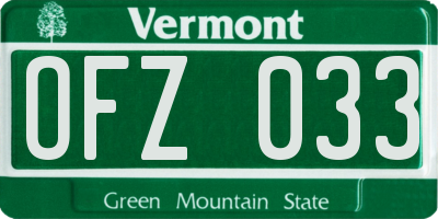 VT license plate OFZ033
