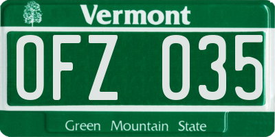 VT license plate OFZ035