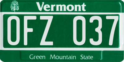 VT license plate OFZ037