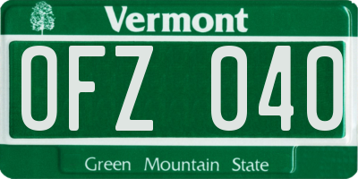 VT license plate OFZ040