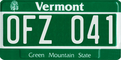 VT license plate OFZ041
