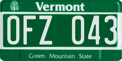 VT license plate OFZ043