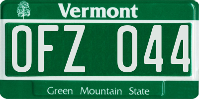 VT license plate OFZ044