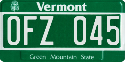 VT license plate OFZ045