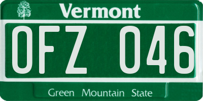 VT license plate OFZ046